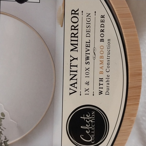 1X & 10X SWIVEL DESIGN BAMBOO BORDER VANITY MIRROR size 7"x7" - Picture 2 of 5